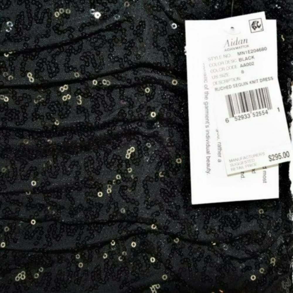 NWT Aidan Mattox Ruched Sequin Strapless Gown Party Cocktail Maxi Dress - Picture 10 of 10